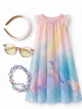 Unicorn Dress Outfit Set H&M | Sunglasses Headband Bracelet Girls